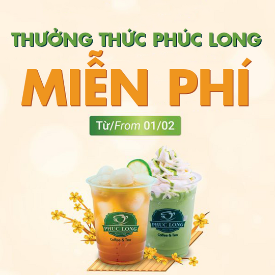 Phúc Long tặng nước với thành viên mới Rewards+