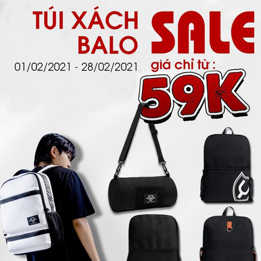 Yame khuyến mãi đồng giá balo, túi xách từ 59k