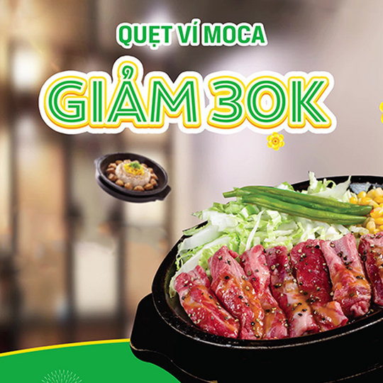 Pepper Lunch Vietnam giảm 30k khi thanh toán qua ví Moca
