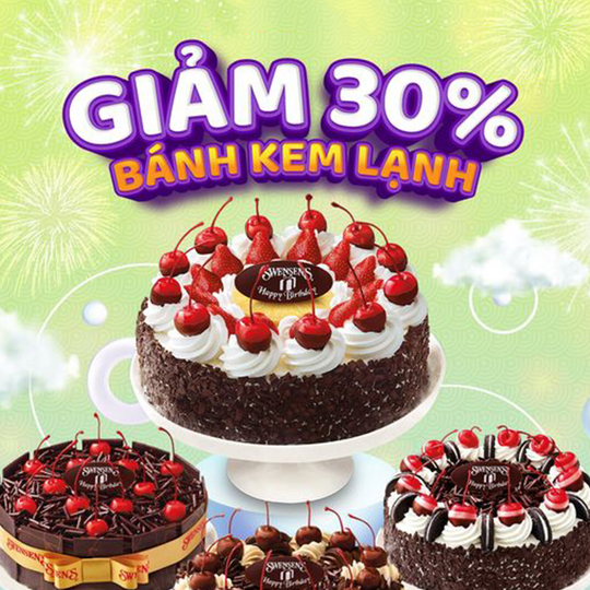 Swensen's VN giảm 30% bánh kem lạnh