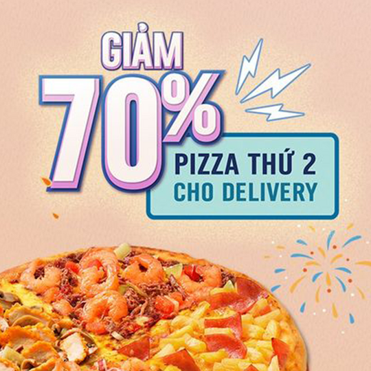 Domino khuyến mãi 70% cho Pizza thứ 2