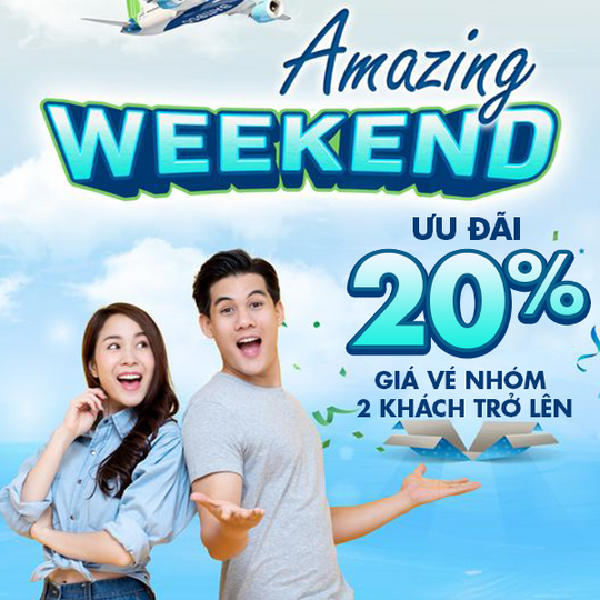 Bamboo Airways khuyến mãi 20% vé cho nhóm 2 người