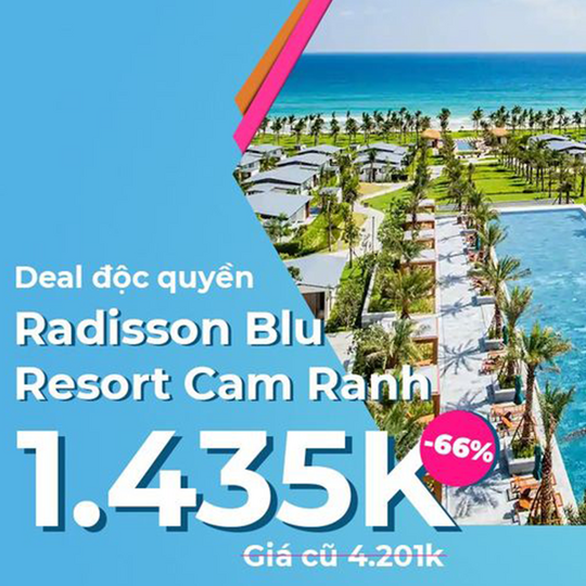 Mytour ưu đãi Radisson Blu Cam Ranh từ 1435k/đêm