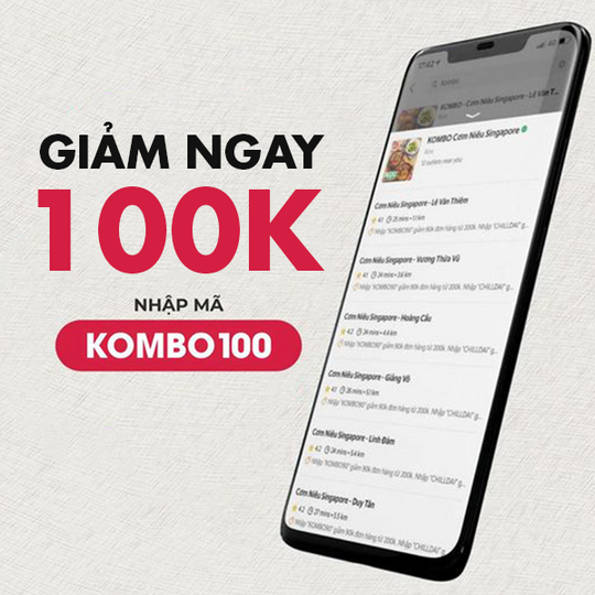 KOMBO giảm 100k khi đặt qua GrabFood