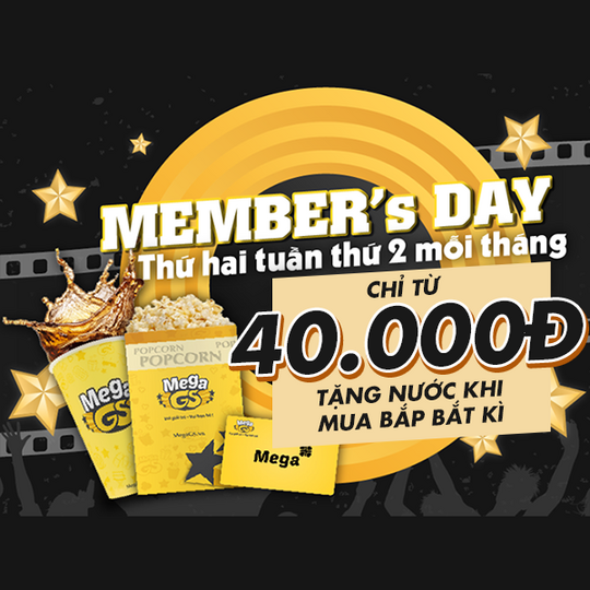 Mega GS Cinemas đồng giá 40k cho KH thành viên