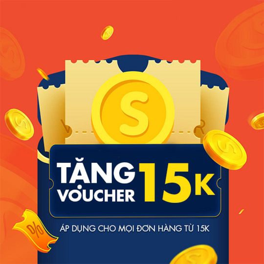 Shopee tặng voucher 15K cho mọi dơn hàng