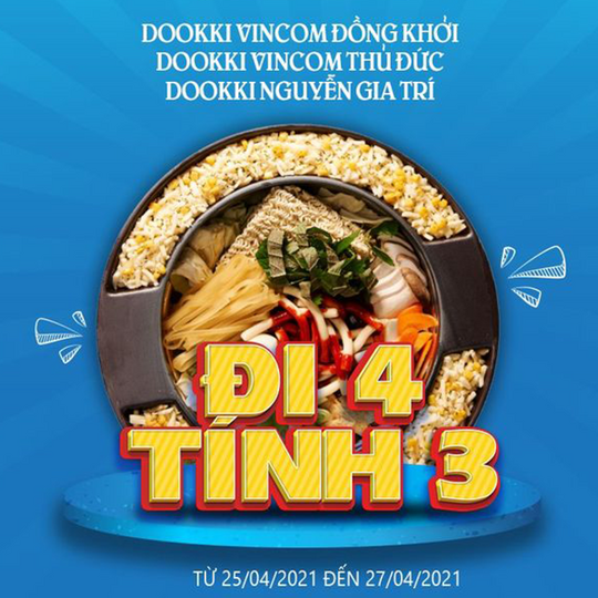 Dookki ưu đãi đi 4 tính tiền 3