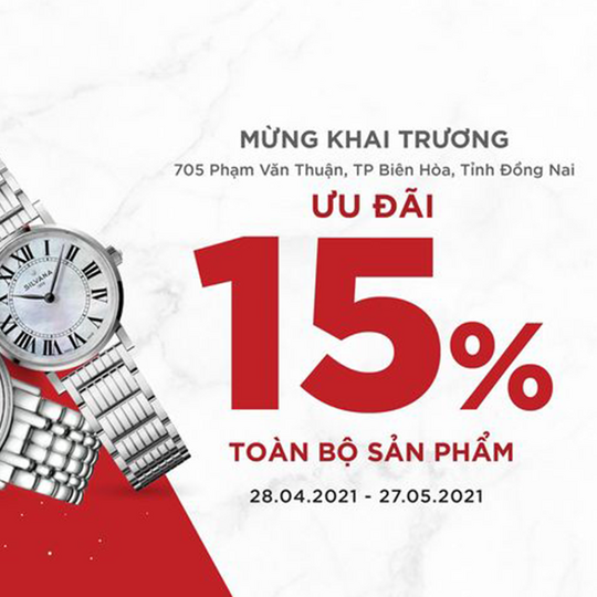 PNJ Watch ưu đãi 15% toàn bộ sản phẩm