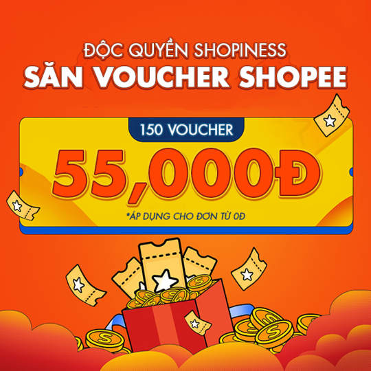 Shopee tặng voucher 55K cho khách hàng Shopiness