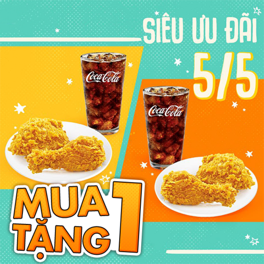 Popeyes Vietnam ưu đãi mua 1 tặng 1 thứ 4 hàng tuần
