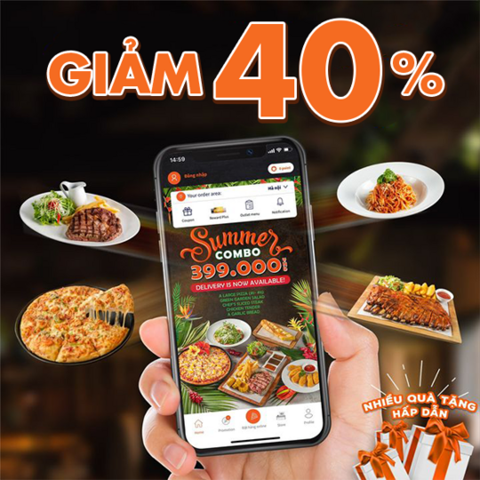 AlFresco giảm 40% Pizza cỡ lớn khi tải app lần đầu