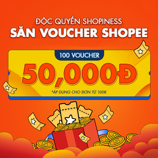 Shopee tặng voucher 50K cho khách hàng Shopiness