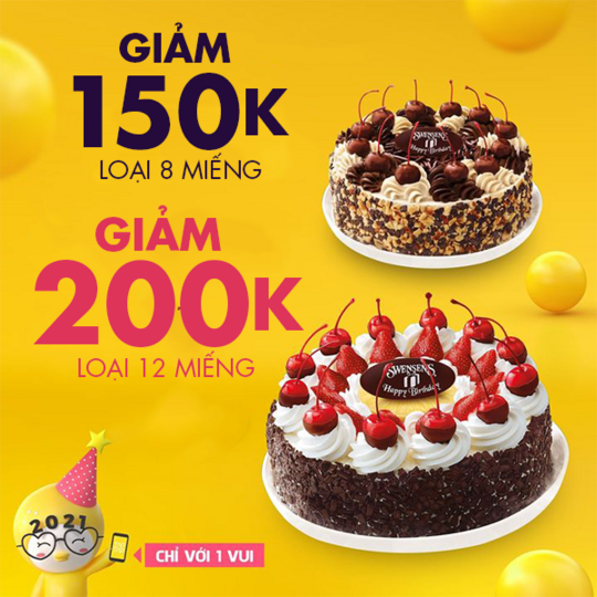 Swensen's VN giảm 150k bánh kem tại app TAPTAP