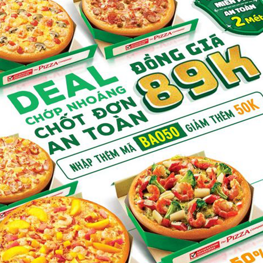 The Pizza Company đồng giá 89k cho pizza đế dày, size S