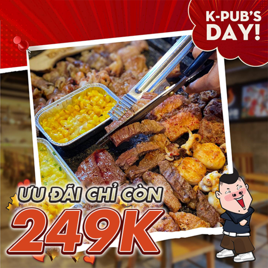 K-pub ưu đãi Buffet All In One từ 249k/người