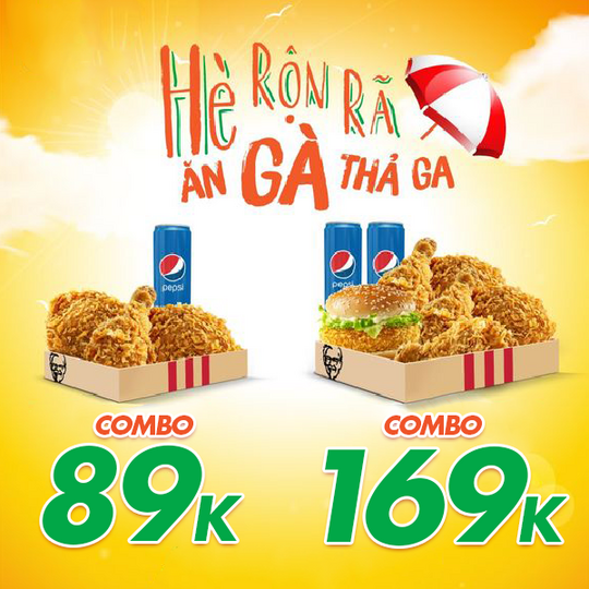 KFC ưu đãi Combo Hè từ 89k