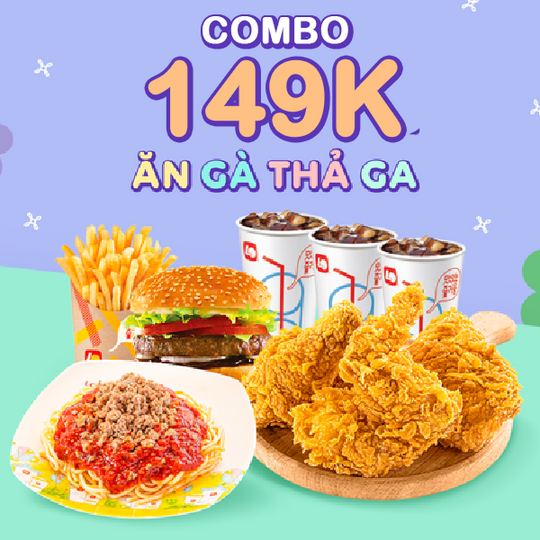 Lotteria ưu đãi combo 149k cho 3 người