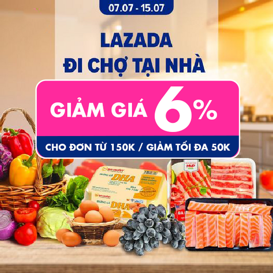 Lazada lazada đi chợ tại nhà, freeship 100%