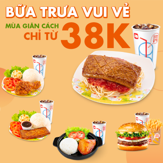 Lotteria ưu đãi combo bữa trưa vui vẻ giá 38K