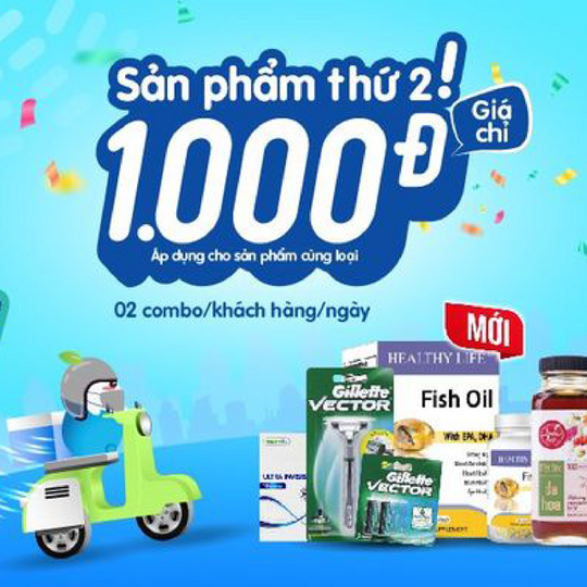 Pharmacity ưu đãi mua sản phẩm thứ 2 giá 1K