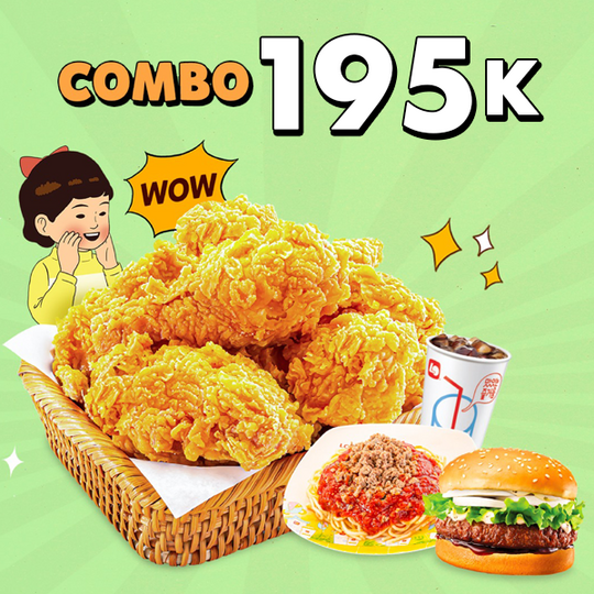 Lotteria ưu đãi combo gà rán 6 món 195k