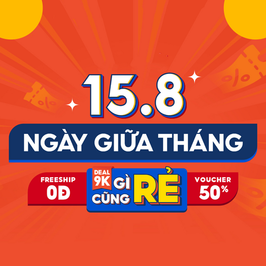 Shopee 15.8 Sale giữa tháng, gì cũng rẻ