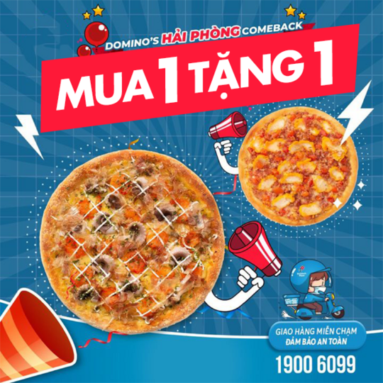 Domino ưu đãi mua 1 tặng 1 tại Hải Phòng