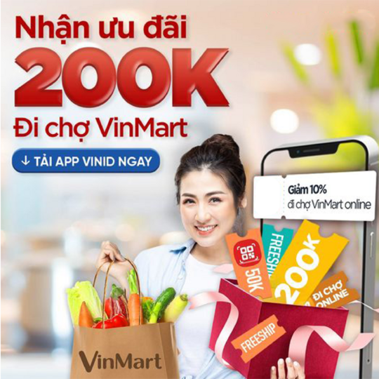 VinID u đãi 200k khi đi chợ VinMart ở app VinID