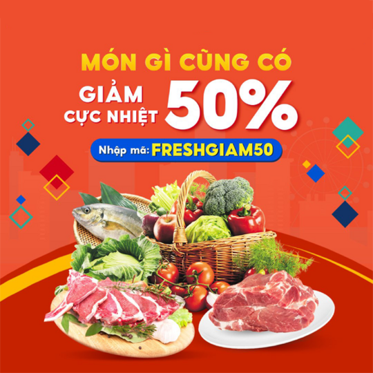 Shopee Food giảm 50% khi đi chợ tại ShopeeFood