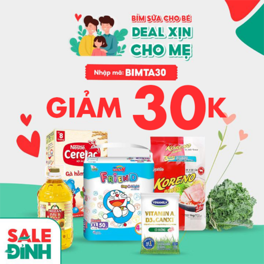 Shopee Food giảm 30k cho ĐH Bỉm Sữa tại ShopeeFood