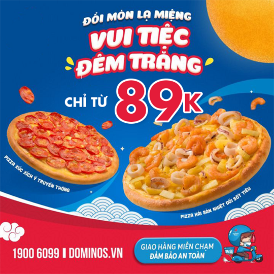 Domino ưu đãi Pizza Mix & Match giá 89k