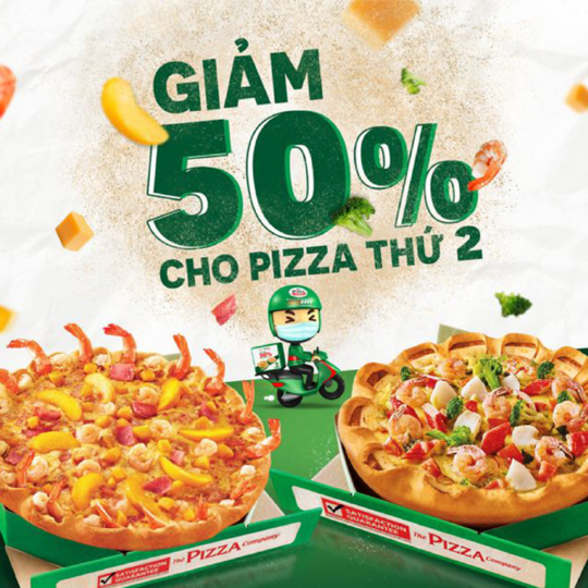 The Pizza Company ưu đãi 50% khi mua pizza thứ 2