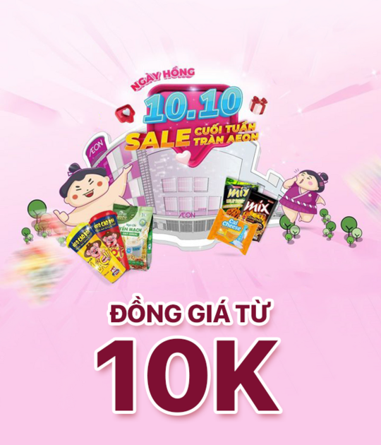 Aeon Mall ưu đãi đồng giá từ 10k nhiều sản phẩm