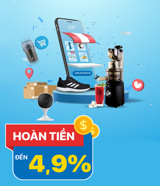 Shop Vnexpress hoàn tiền lên đến 4.9% khi mua sắm