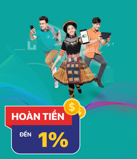 Viettel hoàn tiền 1% khi nạp thẻ điện thoại