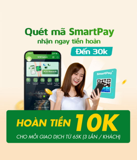 SmartPay hoàn đến 30k khi Quét Mã SmartPay QR 