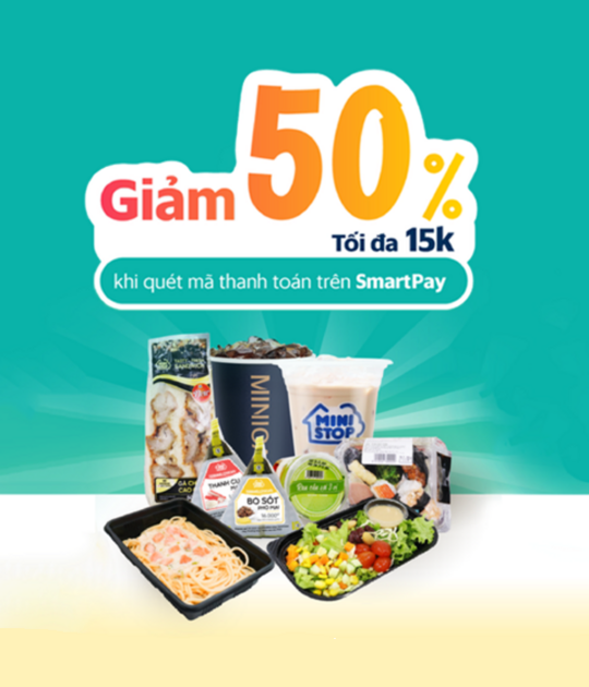MINISTOP giảm 50% khi thanh toán qua SmartPay