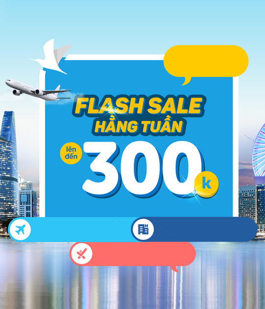 Traveloka flash sale các dịch vụ đến 300k hàng tuần