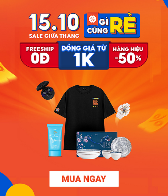 Shopee 15.10 Sale giữa tháng, gì cũng rẻ