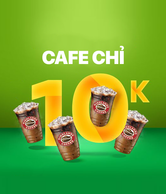Highlands Coffee giảm 30k cho đơn từ 40k qua GrabFood