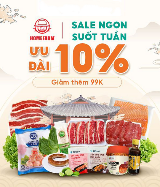Shopee Food ưu đãi 10% Thực phẩm ở Homefarm