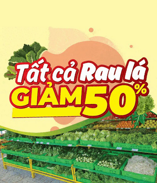 Bách Hóa Xanh khuyến mãi 50% tất cả rau lá