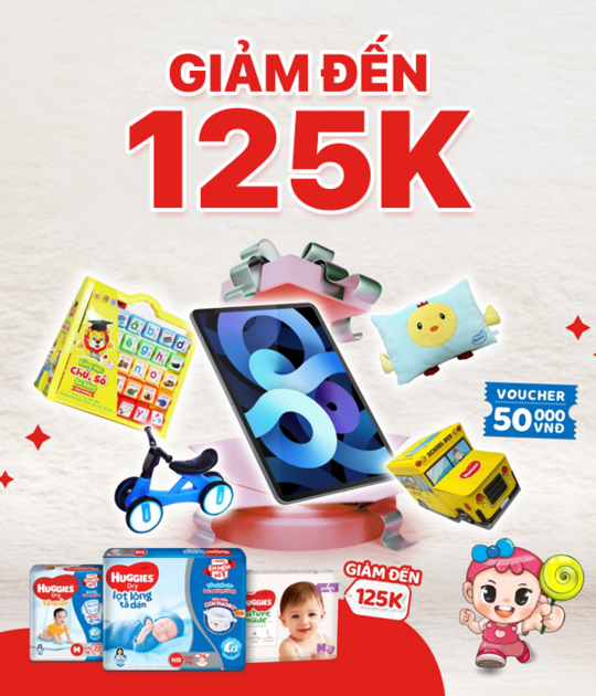 Con Cưng khuyến mãi đến 125k nhiều sp Huggies