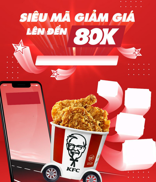 KFC giảm đến 80k khi đặt hàng trực tuyến