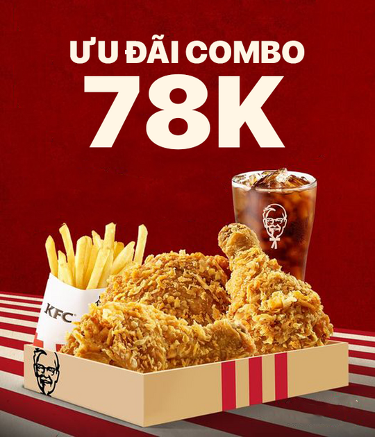 KFC ưu đãi Combo gà rán 78k