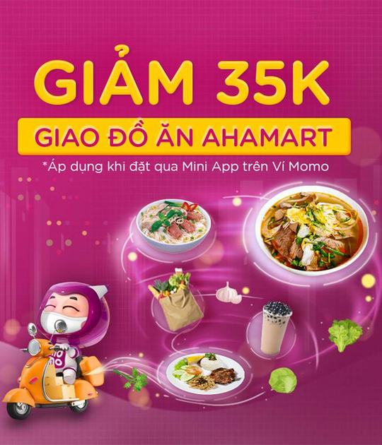 MoMo khuyến mãi đến 35K cho đơn AhaMart