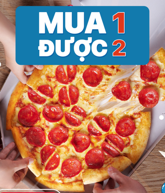Domino ưu đãi mua 1 tặng 1 Pizza vào thứ 3