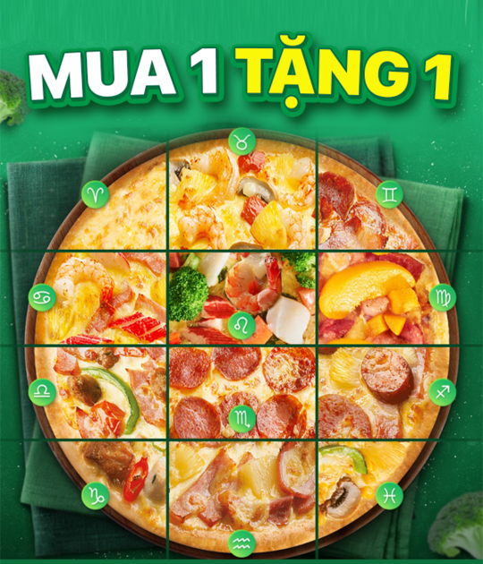 The Pizza Company ưu đãi mua 1 tặng 1 pizza vào thứ 3 & 4