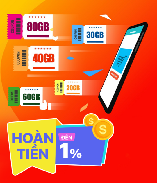 Vietnamobile hoàn tiền 1% khi nạp thẻ điện thoại
